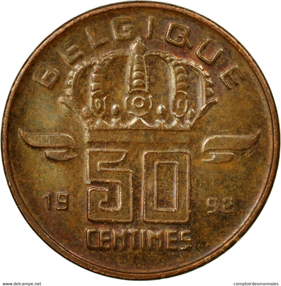 Monnaie, Belgique, Baudouin I, 50 Centimes, 1992, TB, Bronze, KM:148.1 - 50 Cent