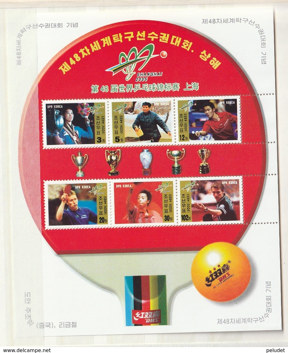 North Korea 2005 Table Tennis - World Championships Table Tennis, Shanghai (6) SHEET ** Mi 4870-4875 Sn 4426 - Corea Del Norte