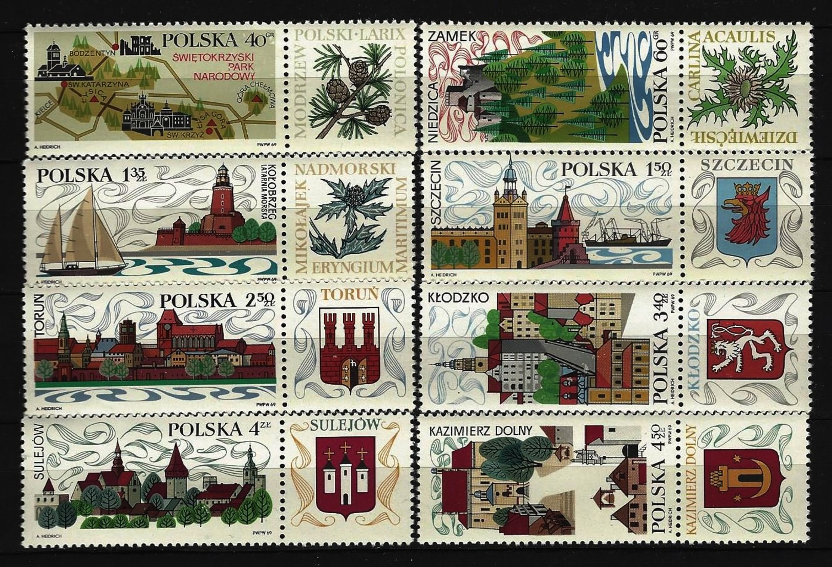 POLEN - Mi-Nr. 1916 - 1923 Fremdenverkehr Postfrisch - Ungebraucht