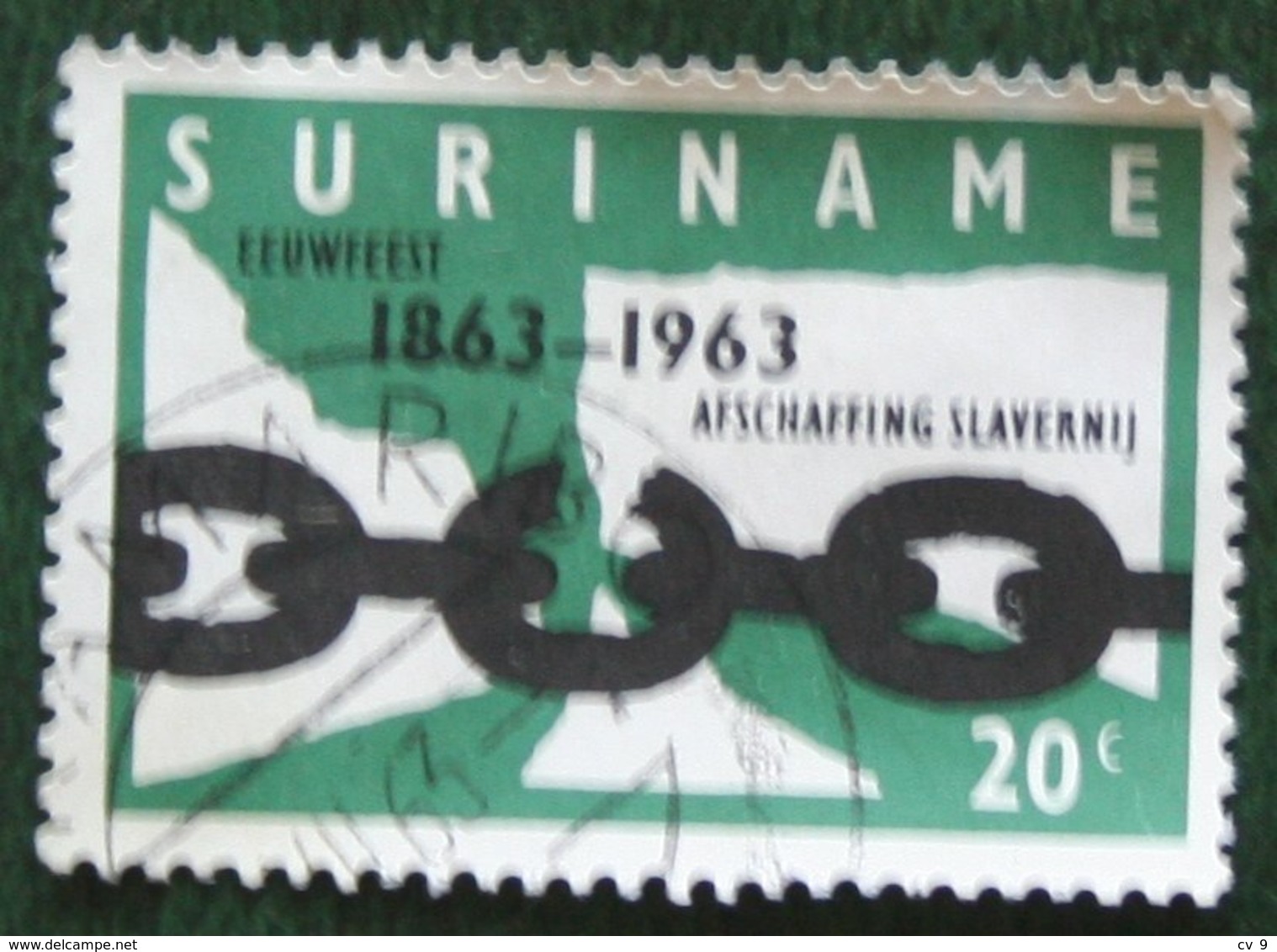 20 Ct Emancipatie; NVPH 397 Mi 434 1963 Used / Gestempeld SURINAME / SURINAM - Suriname ... - 1975
