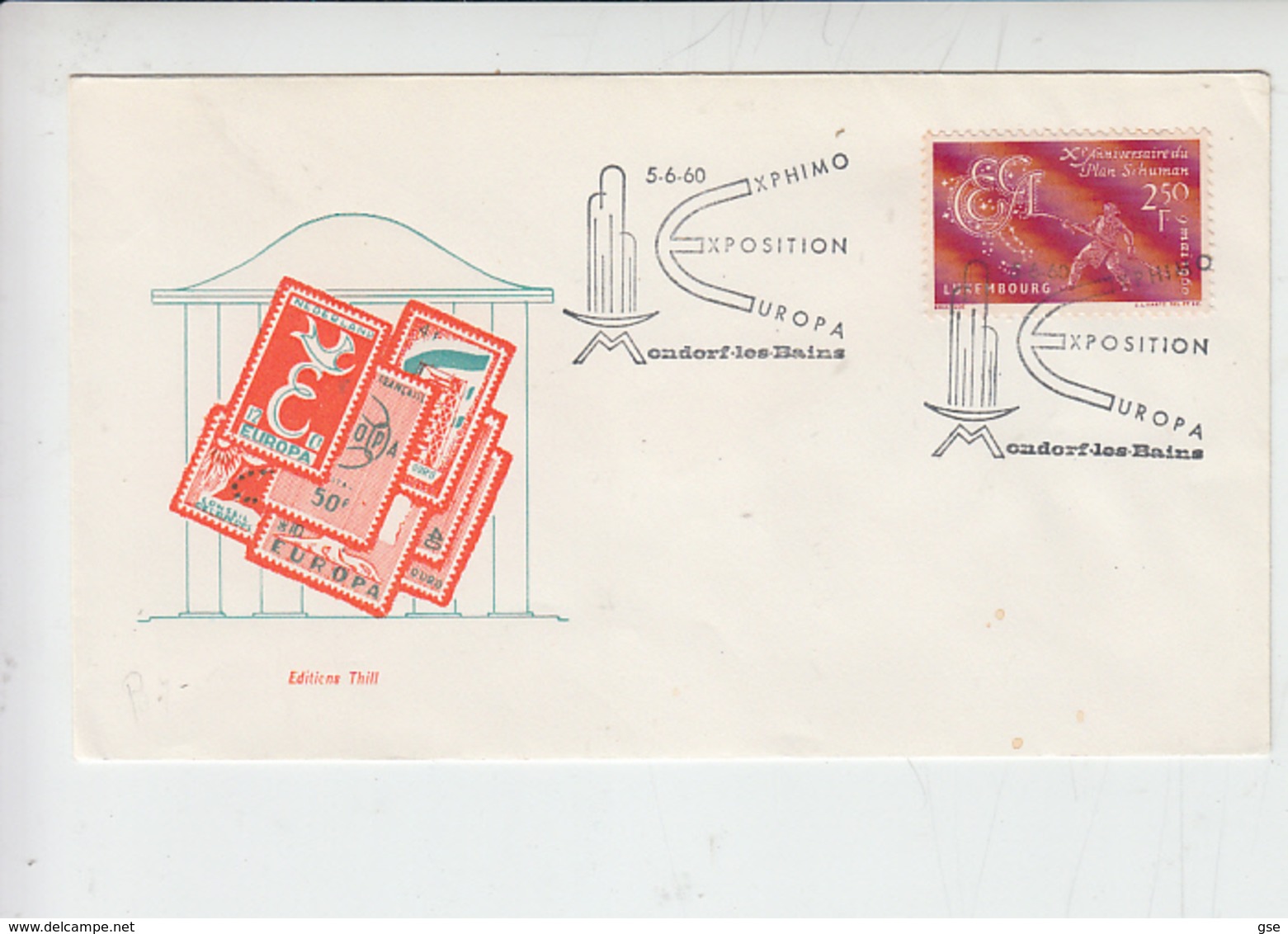 LUSSEMBURGO 1960 - Annullo Speciale Illustrato - Expo Europa - Mondorf.les-Bains - Altri & Non Classificati