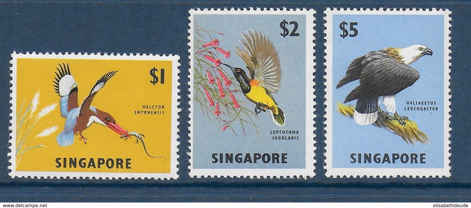 SINGAPORE - YVERT N° 62/64 ** MNH - COTE = 80 EUR. - OISEAUX - Singapur (1959-...)
