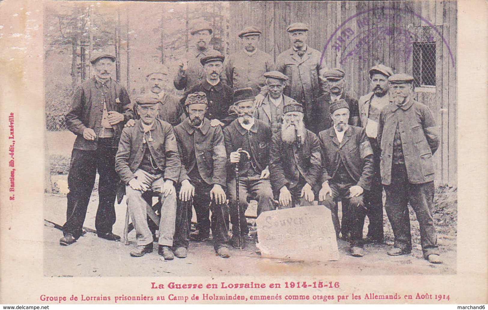 Allemagne Groupe Lorrains Prisonniers Au Camp De Holzminden Emmenés Comme Otages Par Les Allemands En Aout 1914 - Holzminden