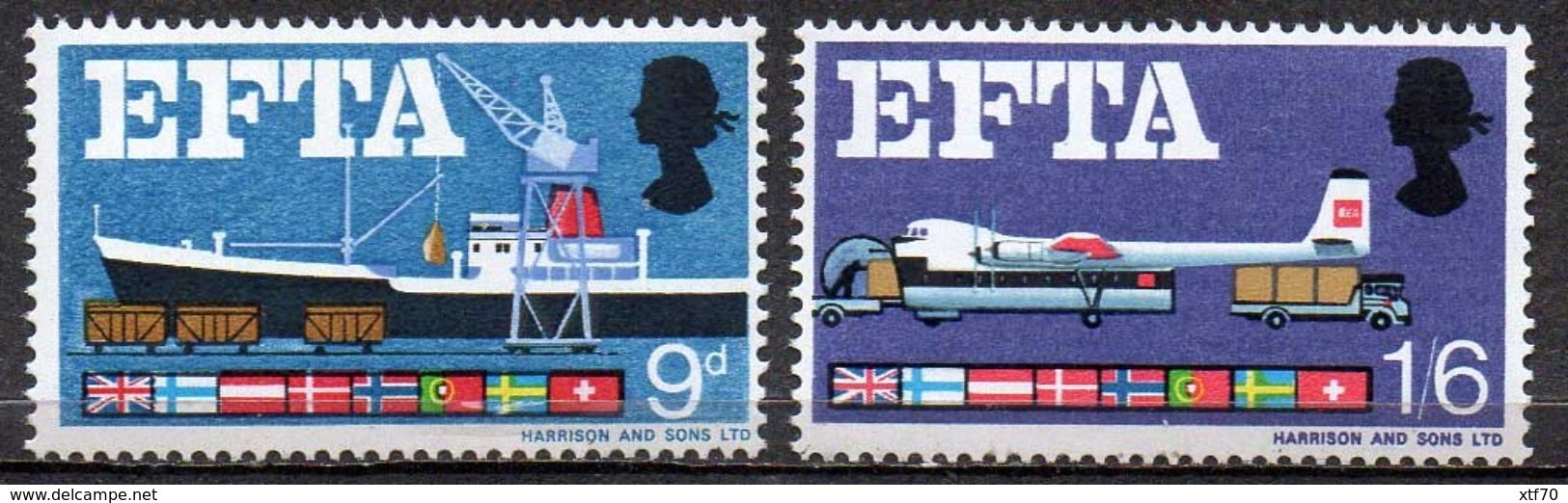 GREAT BRITAIN 1967 European Free Trade Association (ordinary) - Unused Stamps