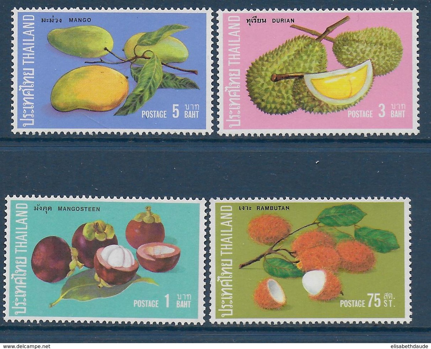 THAÏLANDE - YVERT N° 622/625 ** MNH - COTE = 20 EUR. - FAUNE ET FLORE - FRUITS - Thaïlande