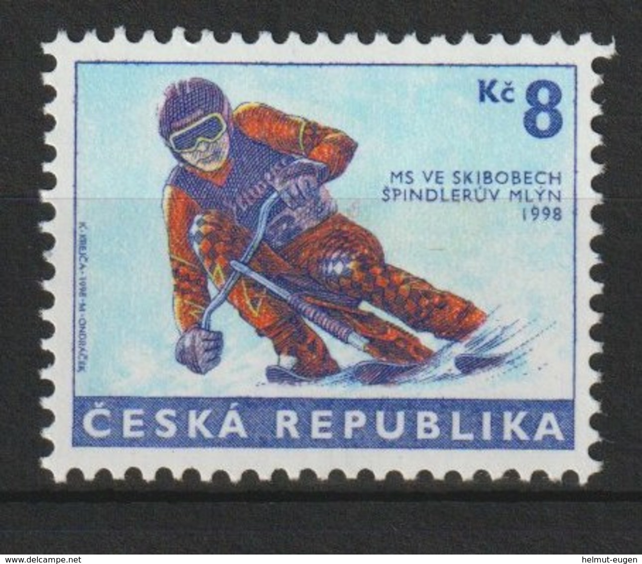 MiNr.170 Tschechische Republik: 1998, 25. Febr. Skibob-Weltcuprennen, Spindleru˚v Mly'n (Spindlermühle). - Ungebraucht