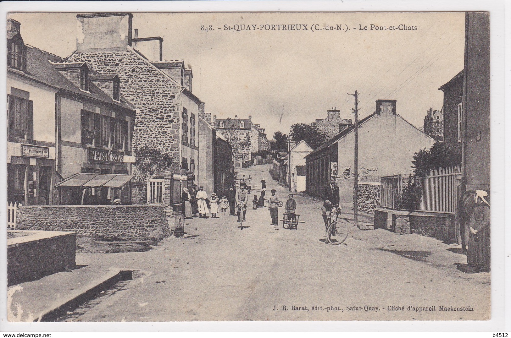 22 SAINT QUAI PORTRIEUX Le Pont Et Chats ,commerce Tabac Avec Carotte ,cycliste - Saint-Quay-Portrieux