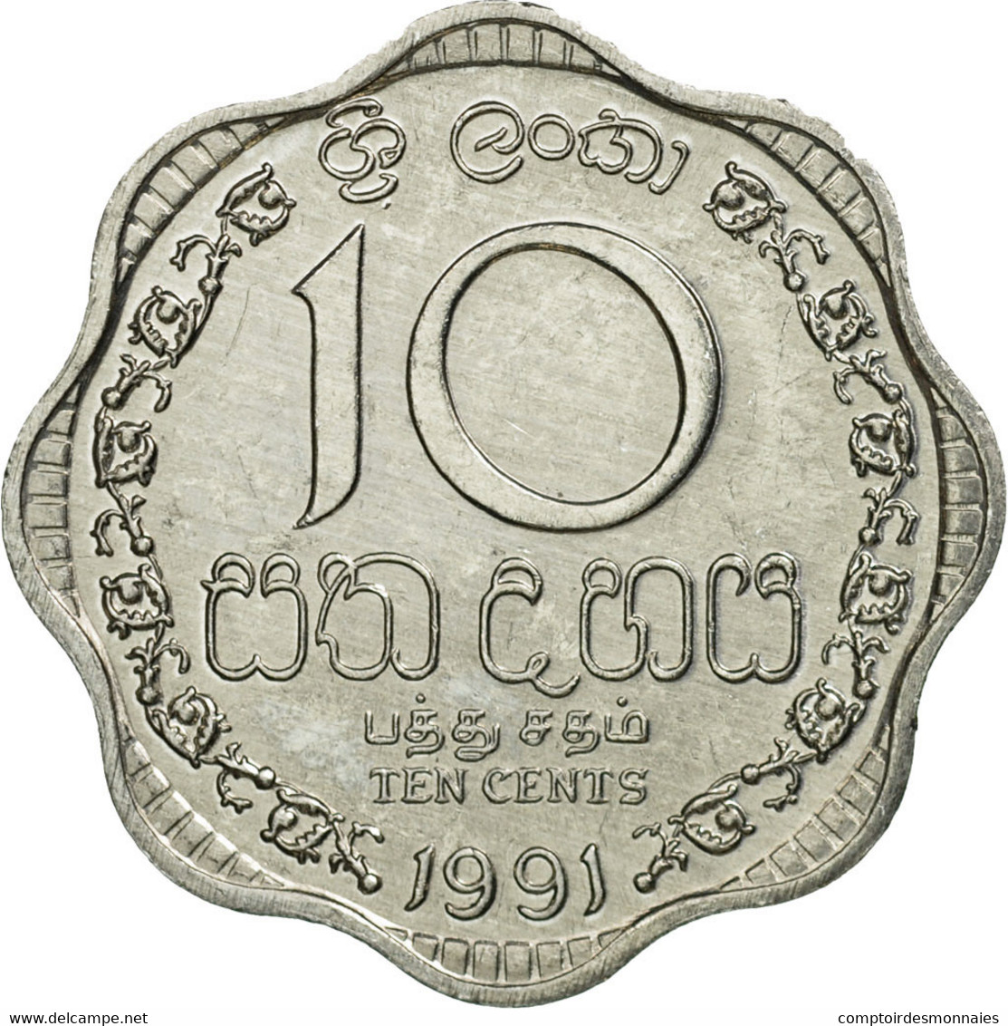 Monnaie, Sri Lanka, 10 Cents, 1991, SUP, Aluminium, KM:140a - Sri Lanka