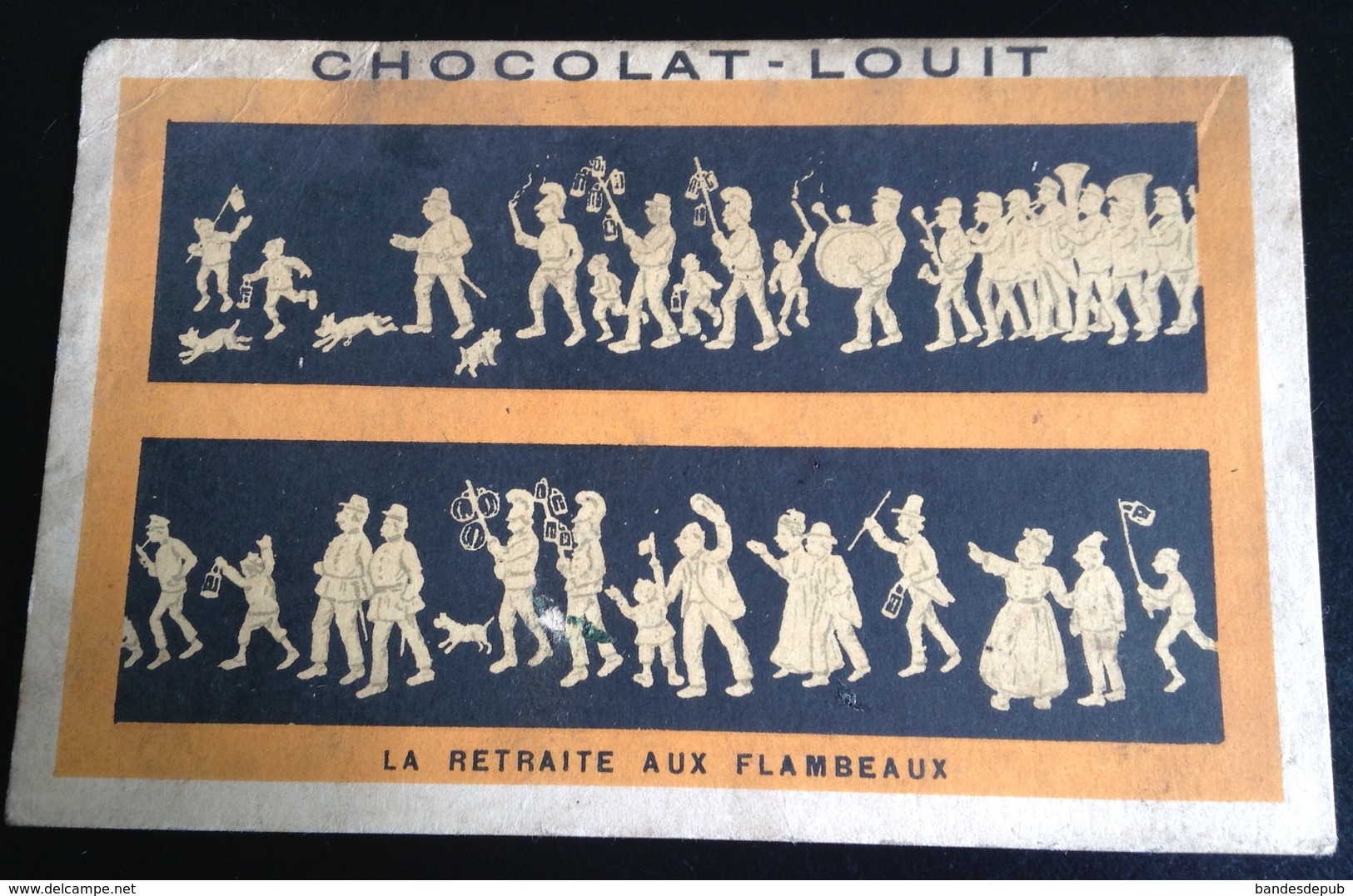 Chocolat Louit Chromo Vieillemard ? Coutume Pompier Pompiers Retraite Flambeaux - Louit