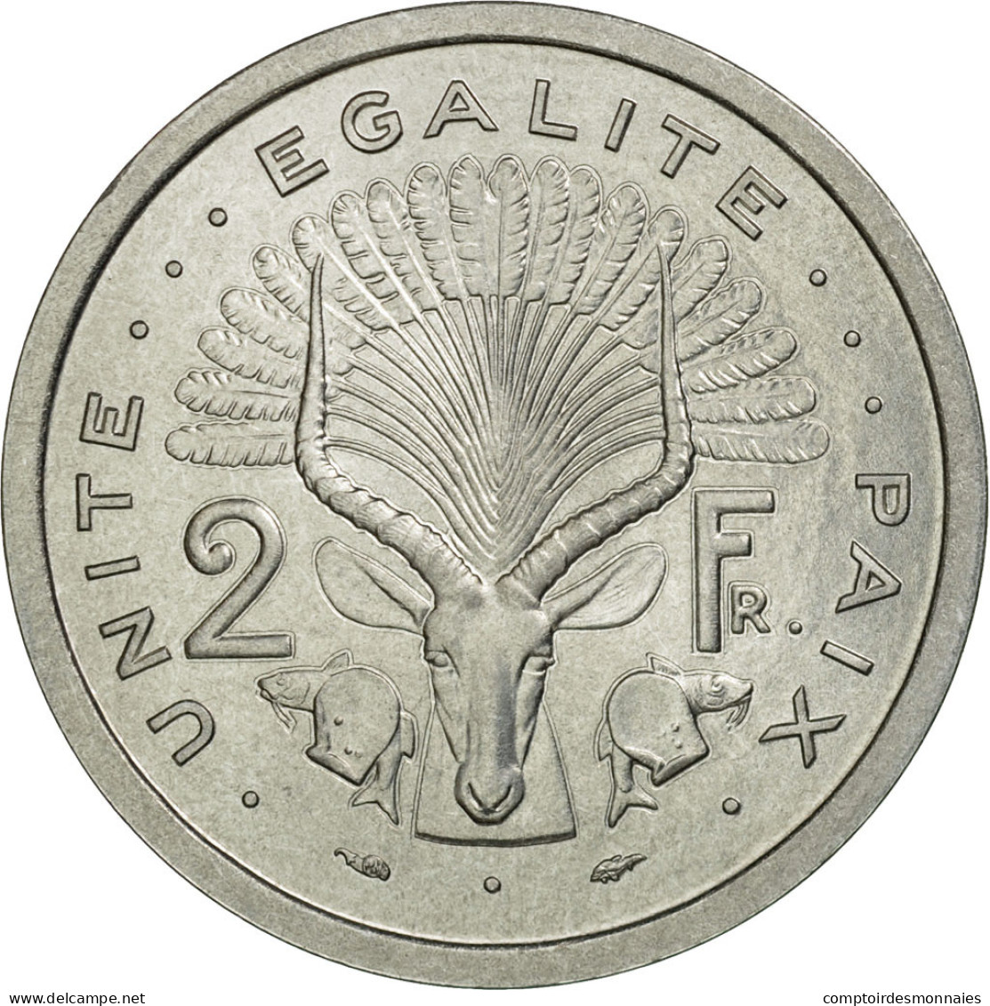 Monnaie, Djibouti, 2 Francs, 1977, Paris, ESSAI, FDC, Aluminium, KM:E2 - Djibouti