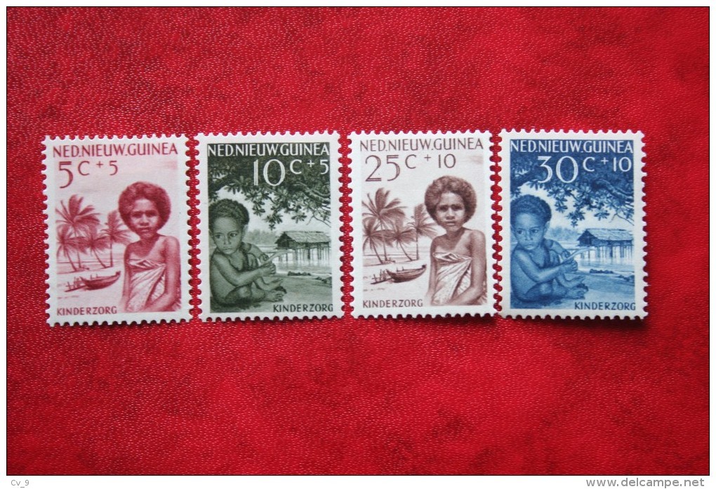 Kinderzegels Enfant Child NVPH 45-48 1957 MH Ongebruikt NIEUW GUINEA NIEDERLANDISCH NEUGUINEA / NETHERLANDS NEW GUINEA - Nuova Guinea Olandese