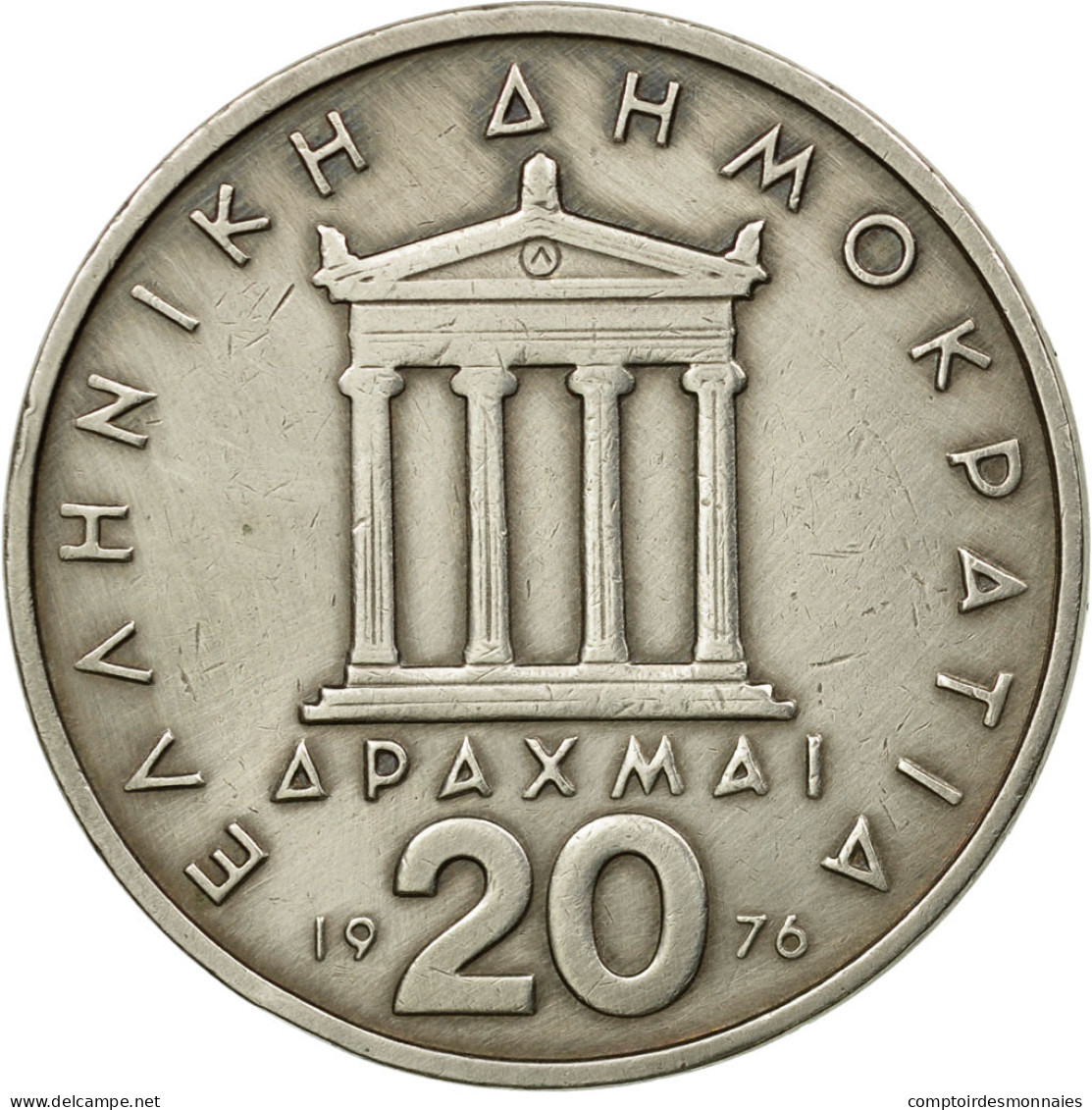 Monnaie, Grèce, 20 Drachmai, 1976, TTB, Copper-nickel, KM:120 - Yougoslavie