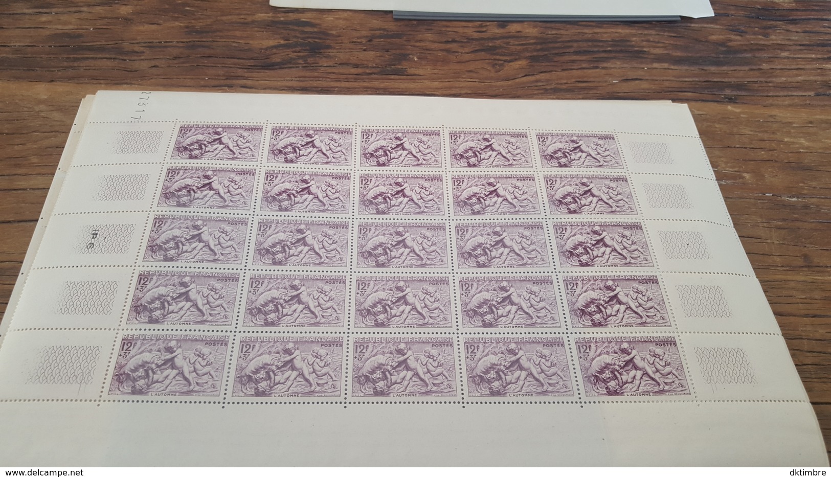 LOT 418763 TIMBRE DE FRANCE NEUF** LUXE FEUILLE N°861 VALEUR 75 EUROS BLOC - Feuilles Complètes