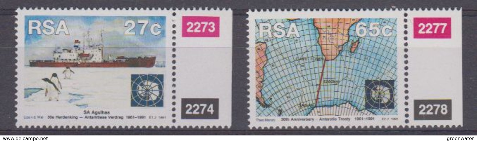 South Africa 1991 30th Anniversary Antarctic Treaty 2v (+margin) ** Mnh (40913) - Ongebruikt