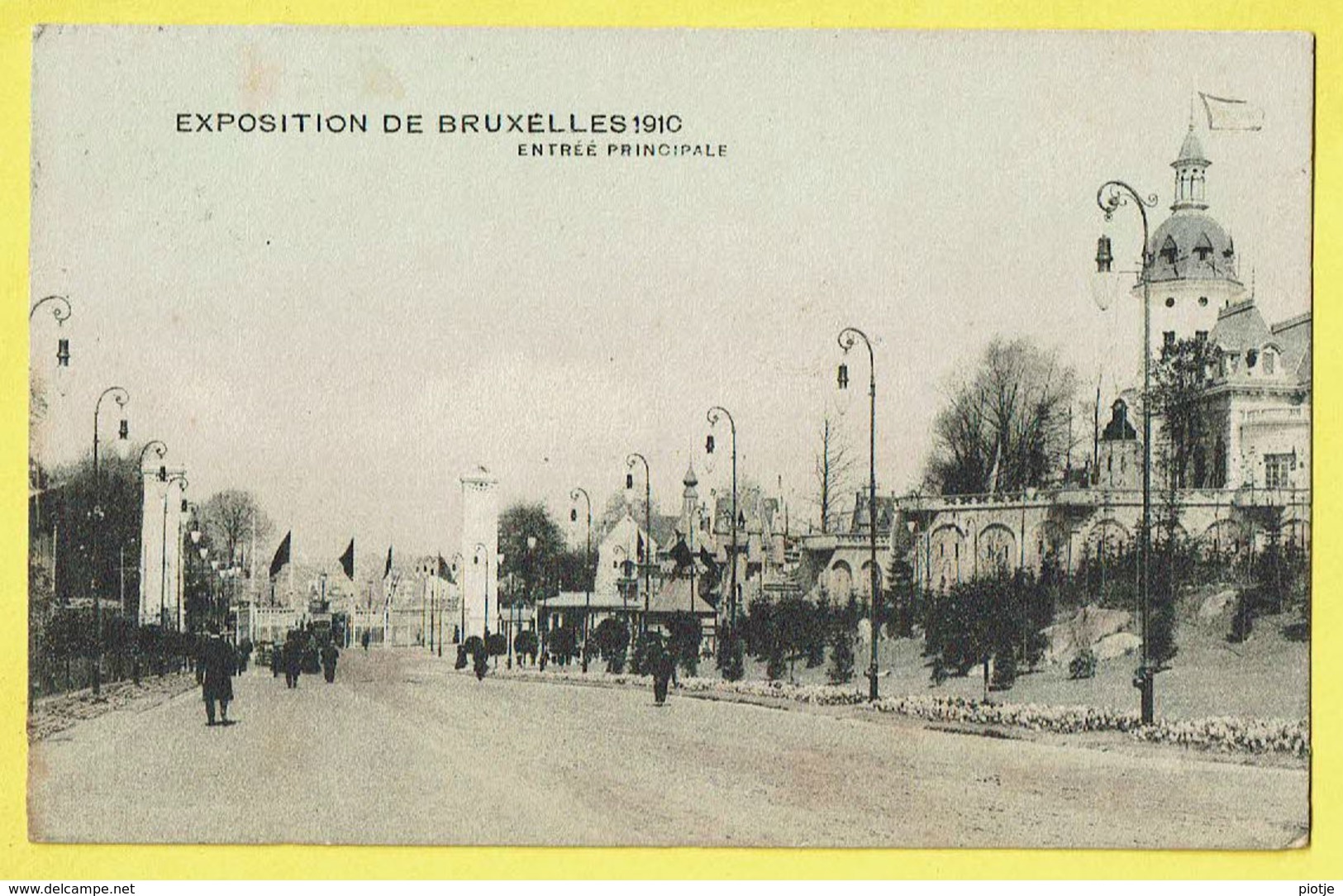 * Brussel - Bruxelles - Brussels * Exposition Universelle, Expo 1910, Entrée Principale, Animée, Allée, Rare - Expositions Universelles
