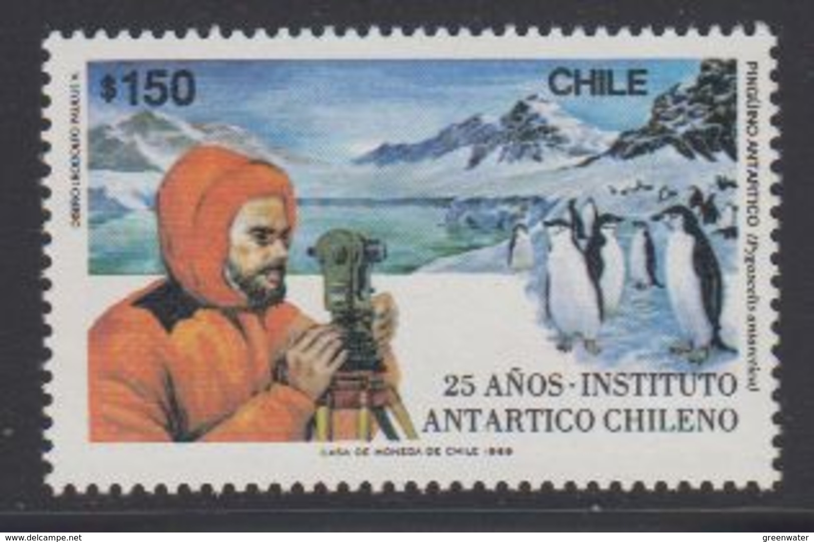 Chile 1989 Antarctica 25 Anos Instituto Antartico Chileno 1v  (40913H) - Chili