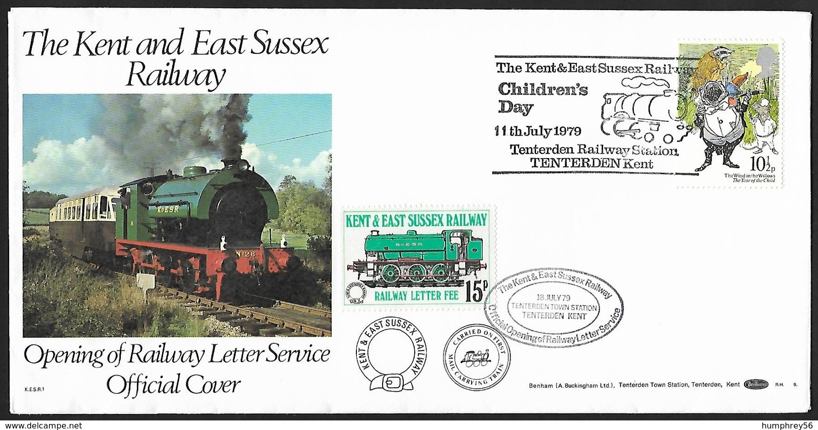 1979 - GREAT BRITAIN - FDC Kent & East Sussex Railway + SG 1092+Railway Letter + TENTERDEN - Bahnwesen & Paketmarken