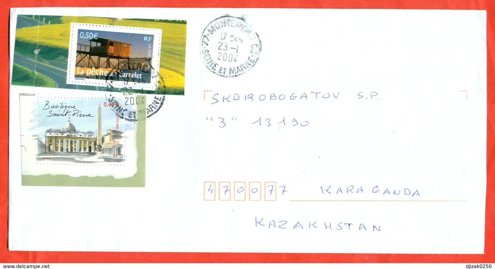 France 2004.Rome.Fishing. The Envelope Is Really Past Mail. Stamps From Blocks. - Covers & Documents