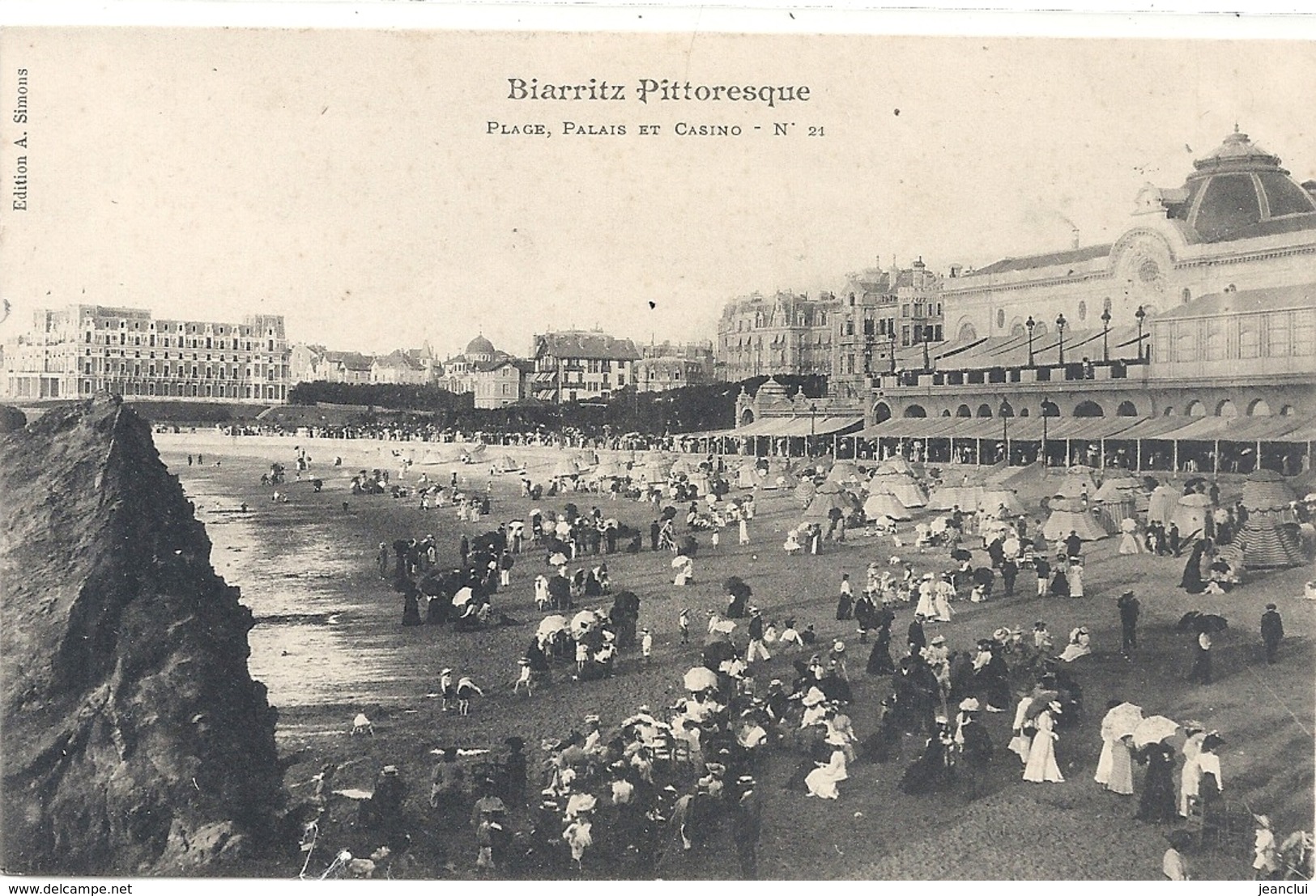 BIARRITZ PITTORESQUE . PLAGE , PALAIS ET CASINO . N°21  - CARTE TRES ANIMEE NON ECRITE - Biarritz