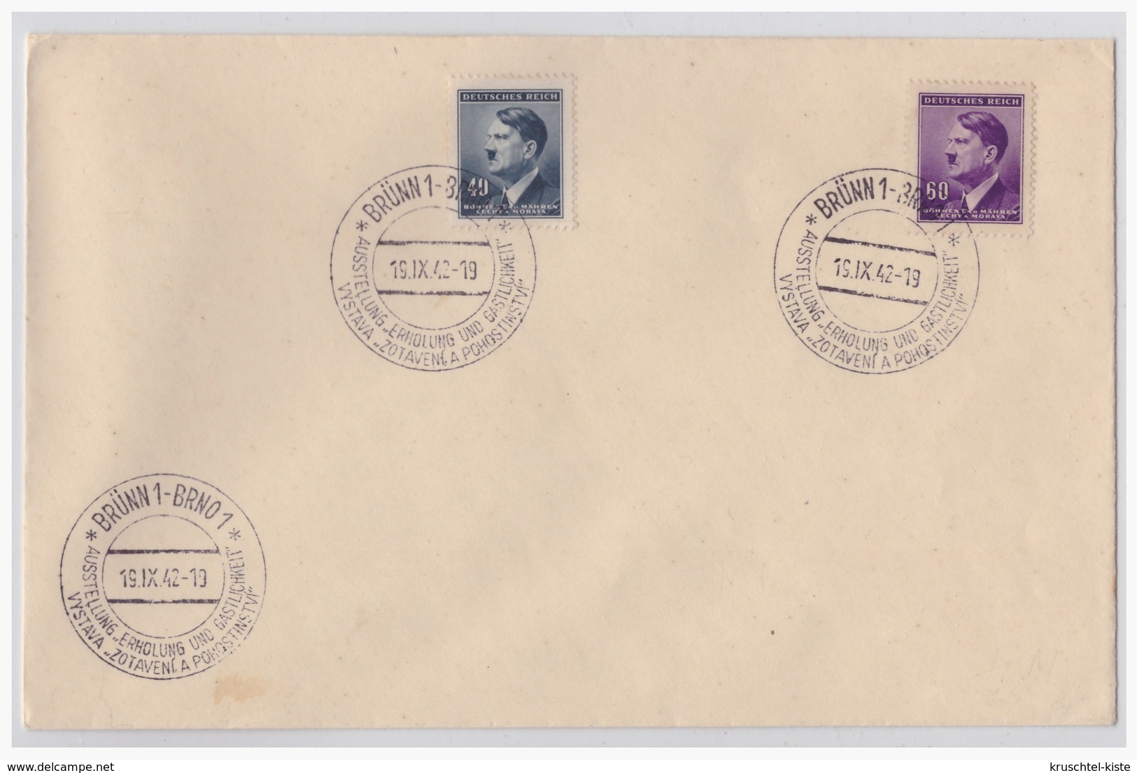 DT-Reich WKII Böhmen Und Mähren (002417) Briefumschlag Mit Sonderstempel 106, Blanco Gest. Brünn 15.9.1942 - Briefe U. Dokumente