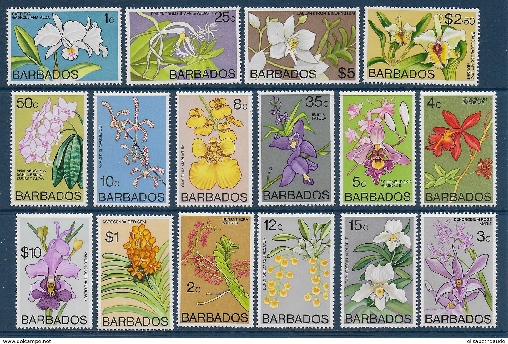 BARBADOS - YVERT N° 373/388 ** MNH - COTE = 60 EUR. - FAUNE ET FLORE - - Barbades (1966-...)