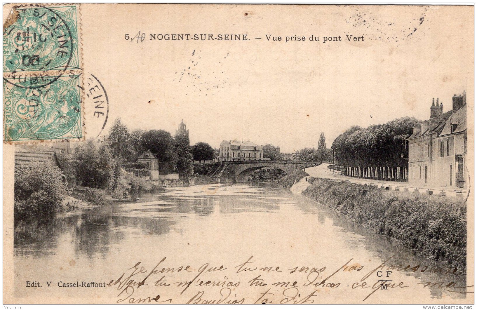 889 - Cpa 10  Nogent Sur Seine - Vue Prise Du Pont Vert - Nogent-sur-Seine