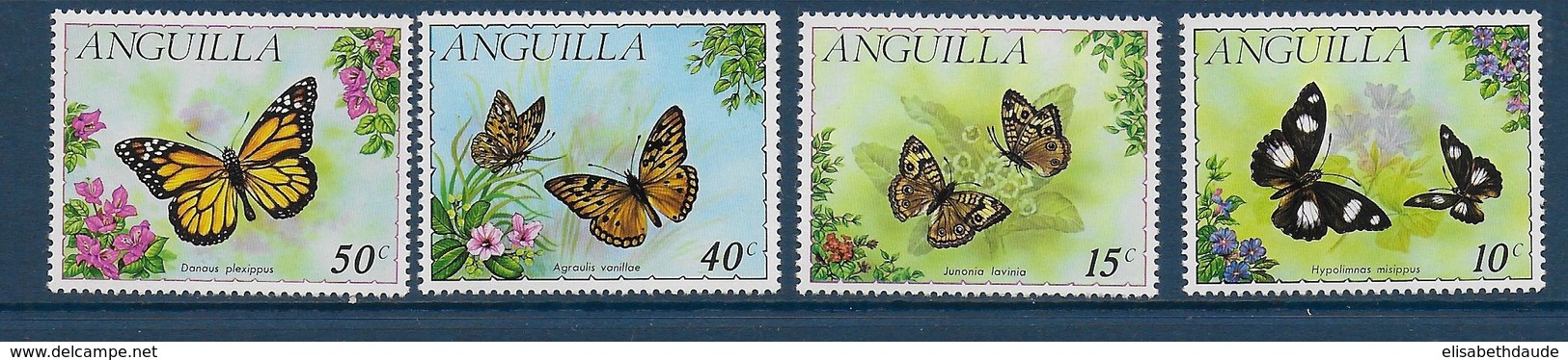 ANGUILLA - YVERT N° 92/95 ** MNH - COTE = 11 EUR. - FAUNE ET FLORE - PAPILLONS - Anguilla (1968-...)