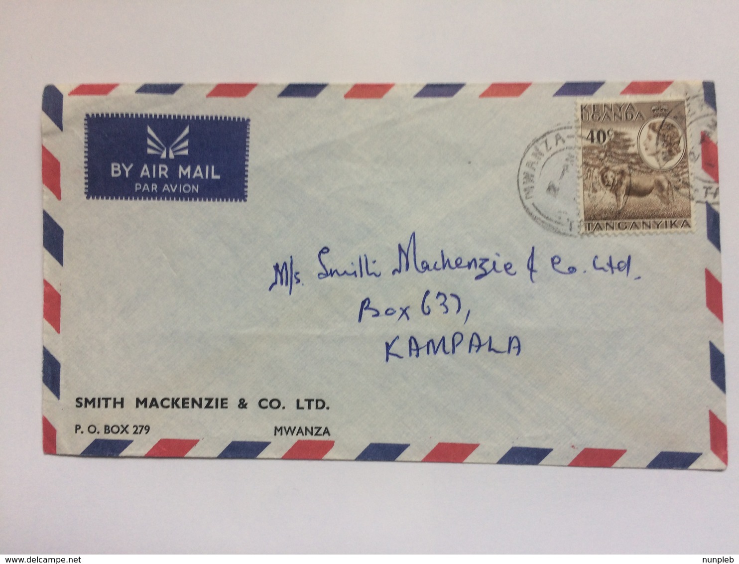 KENYA UGANDA & TANGANYIKA KUT - 1950`s Air Mail Cover Mwanza To Kampala - Kenya, Ouganda & Tanganyika