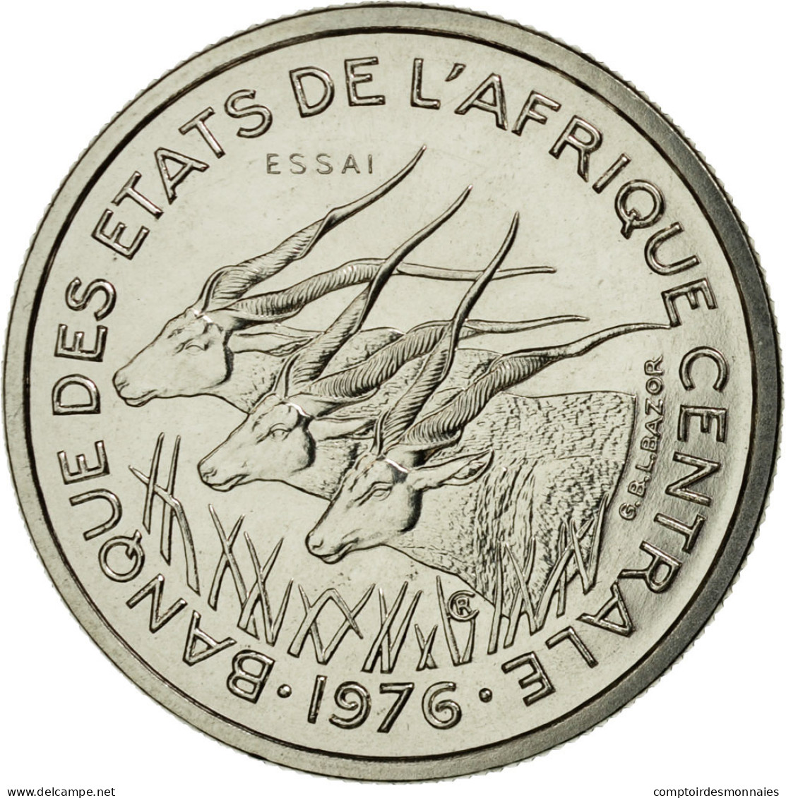 Monnaie, États De L'Afrique Centrale, 50 Francs, 1976, Paris, ESSAI, FDC - Gabon