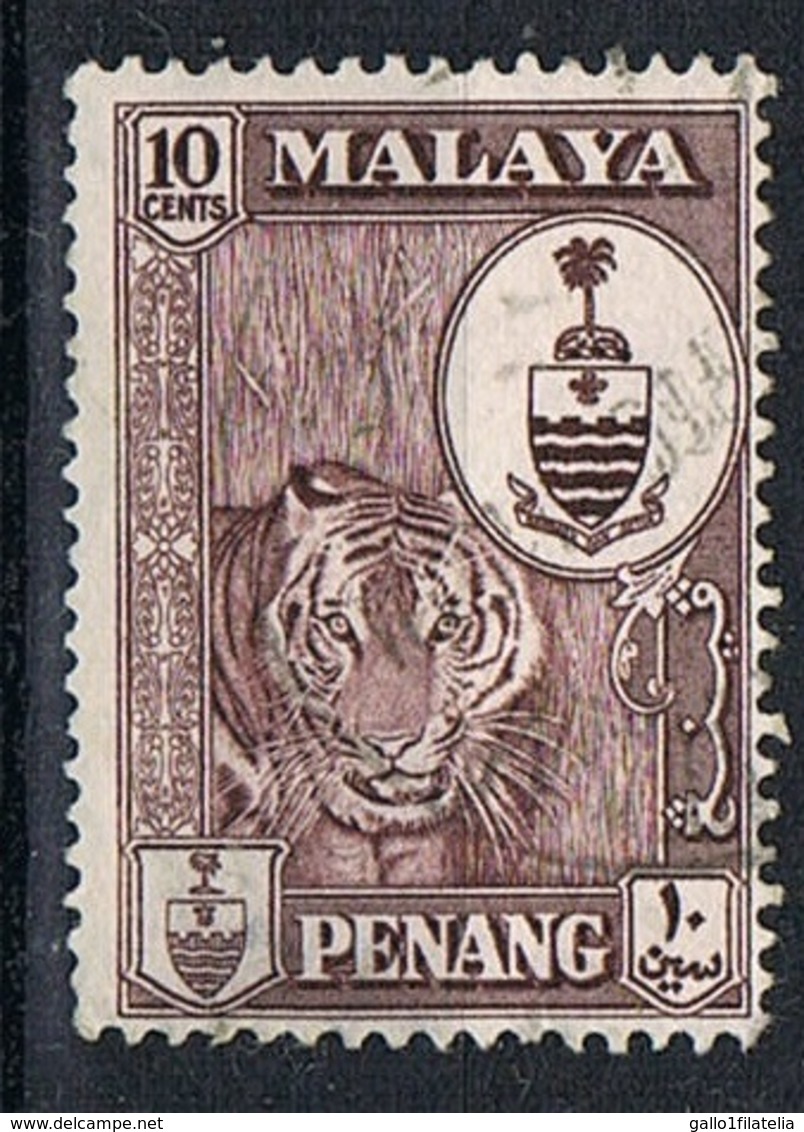 1961 - MALAYA / PENANG - TIGRE / TIGER - USATO / USED. - Penang