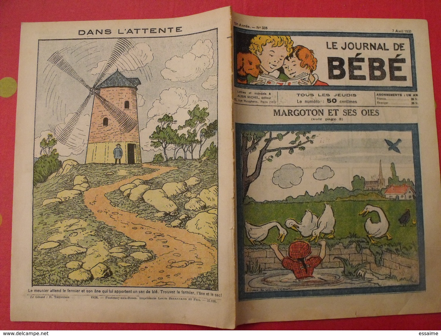 lot de 12 revues "le journal de bébé" de 1938. pouf davine rob-vel rotman rogelon pélik polydor