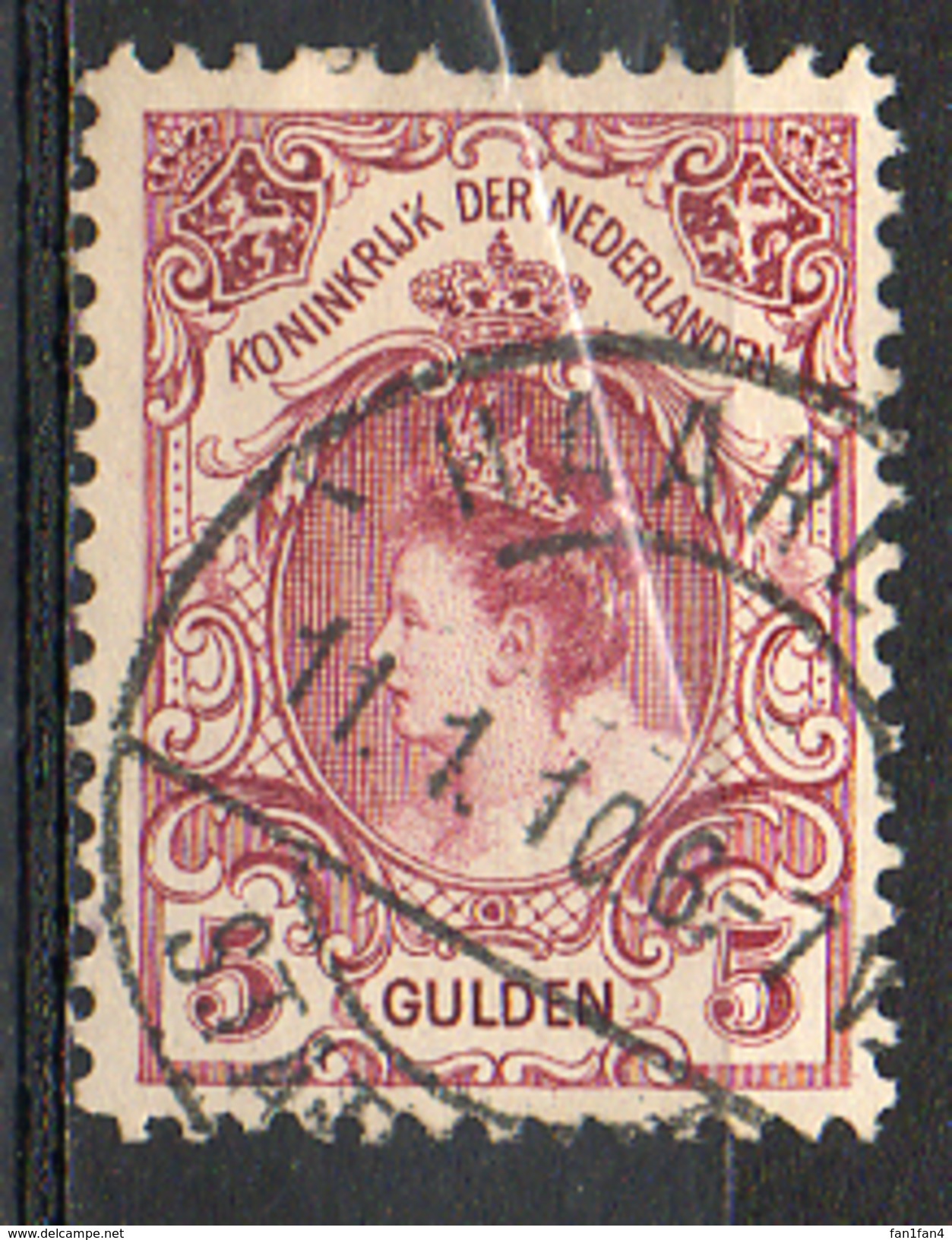 PAYS-BAS - (Royaume) - 1898-1923 - N° 63 - 5 G. Lilas-brun - (Wilhelmine) - Gebraucht