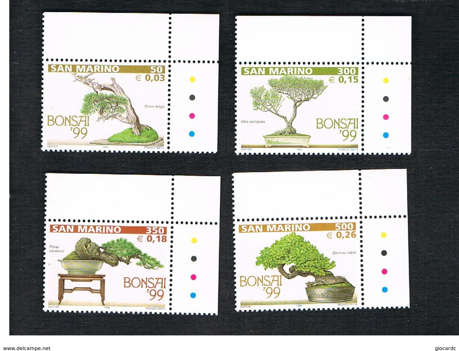 SAN MARINO -   UNIF.1671.1674   - 1999 MOSTRA "BONSAI '99"  (SERIE COMPLETA DI 4) - MINT** - Unused Stamps