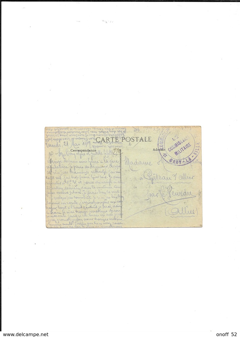 CACHET COMISSAIRE MILITAIRE ORRY LA VILLE CPA NOYON  LA GENDARMERIE - Guerre De 1914-18