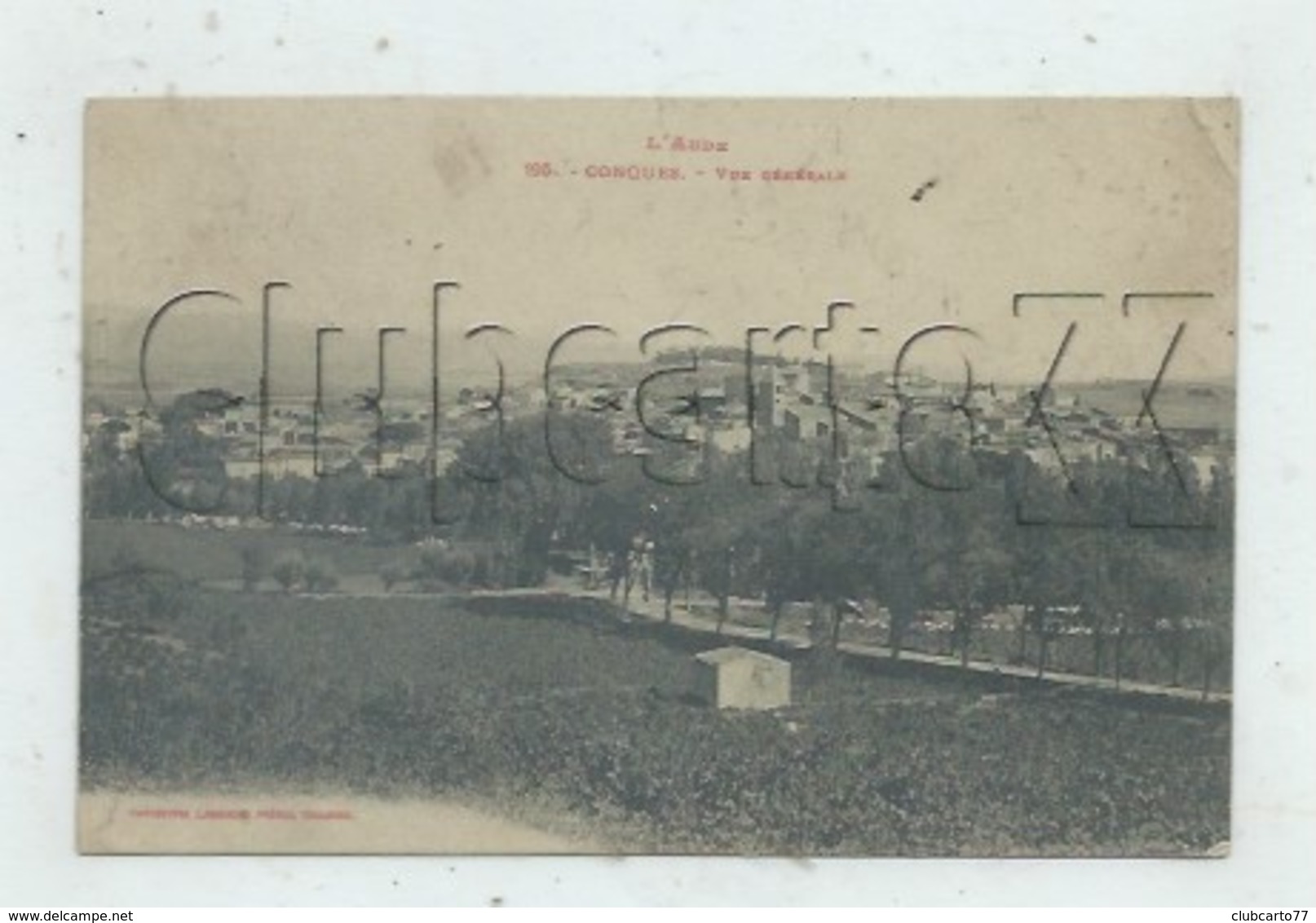 Conques-sur-Orbiel (11) : Vue Générale De La Route Ombragée En 1916  PF. - Conques Sur Orbiel