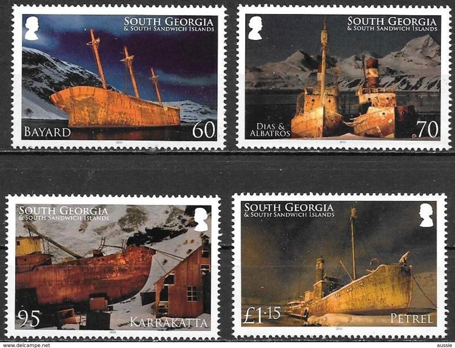 Falkland Islands South Georgia 2010 Micheln° 503-506 *** MNH Bateaux Schepen Shipwrecks - Falkland