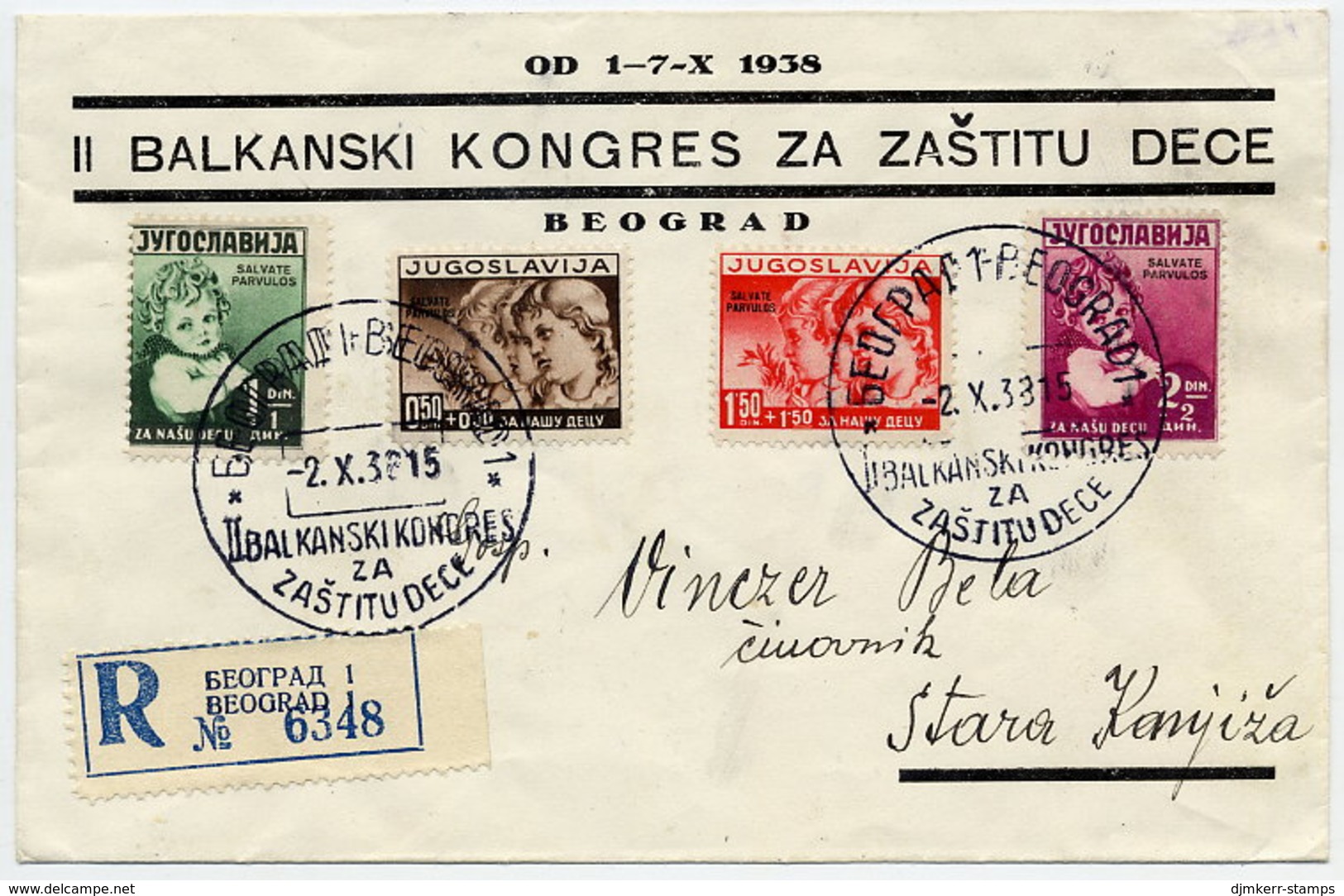 YUGOSLAVIA 1938 Child Welfare Set On FDC.  Michel 366-69 - FDC