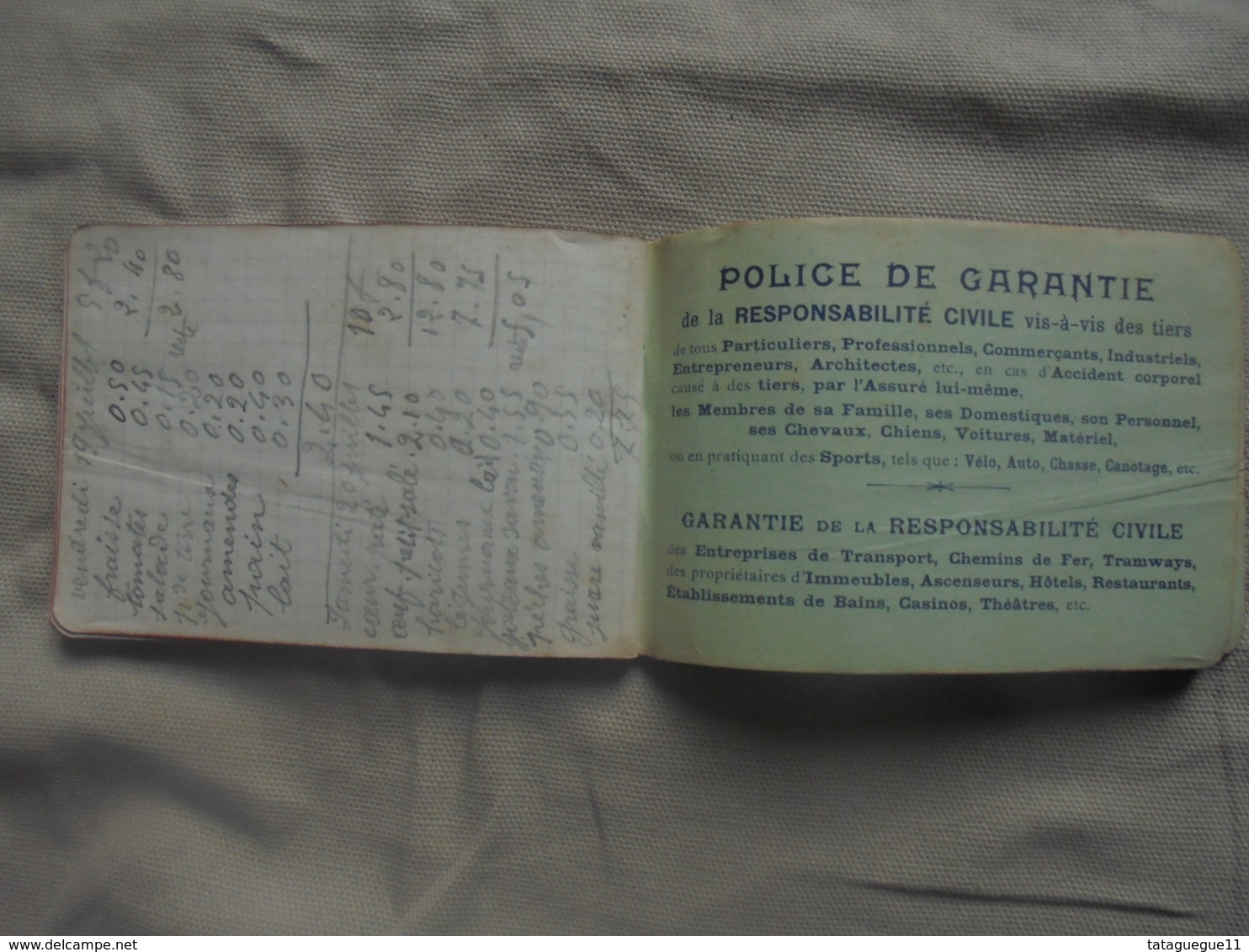 Ancien - Carnet + Calendrier 1907 Publicité "ZURICH" Assurances Paris