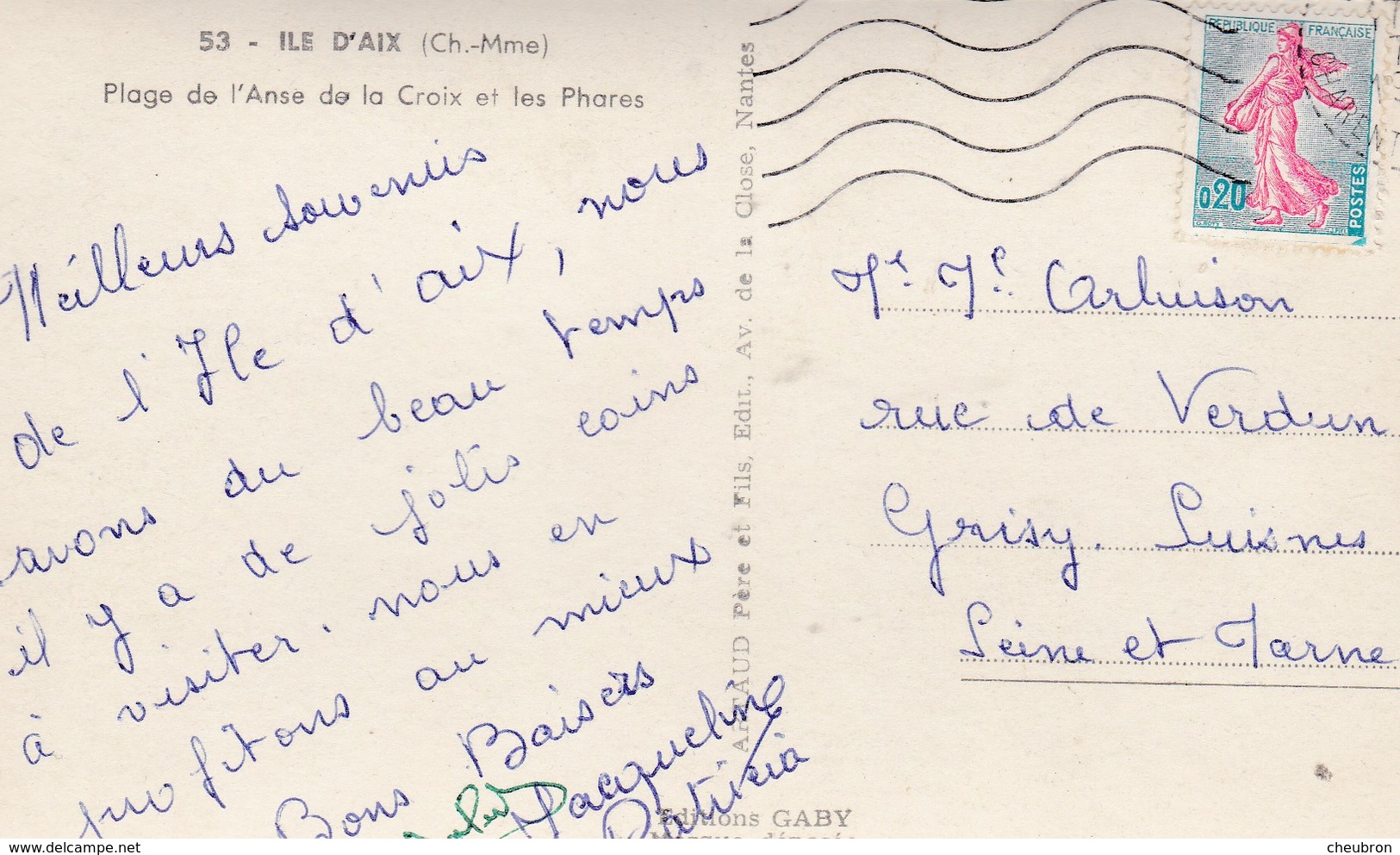 17. ILE D'AIX. PLAGE DE L'ANSE DE LA CROIX ET LES PHARES. ANNEE 1961 - Autres & Non Classés