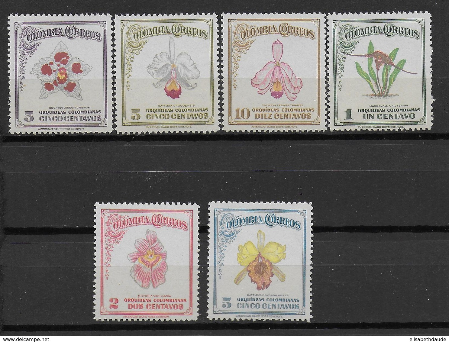 COLOMBIA - 1947 - YVERT N° 405/410 ** MNH - COTE = 17 EUR. - FAUNE ET FLORE - - Colombie