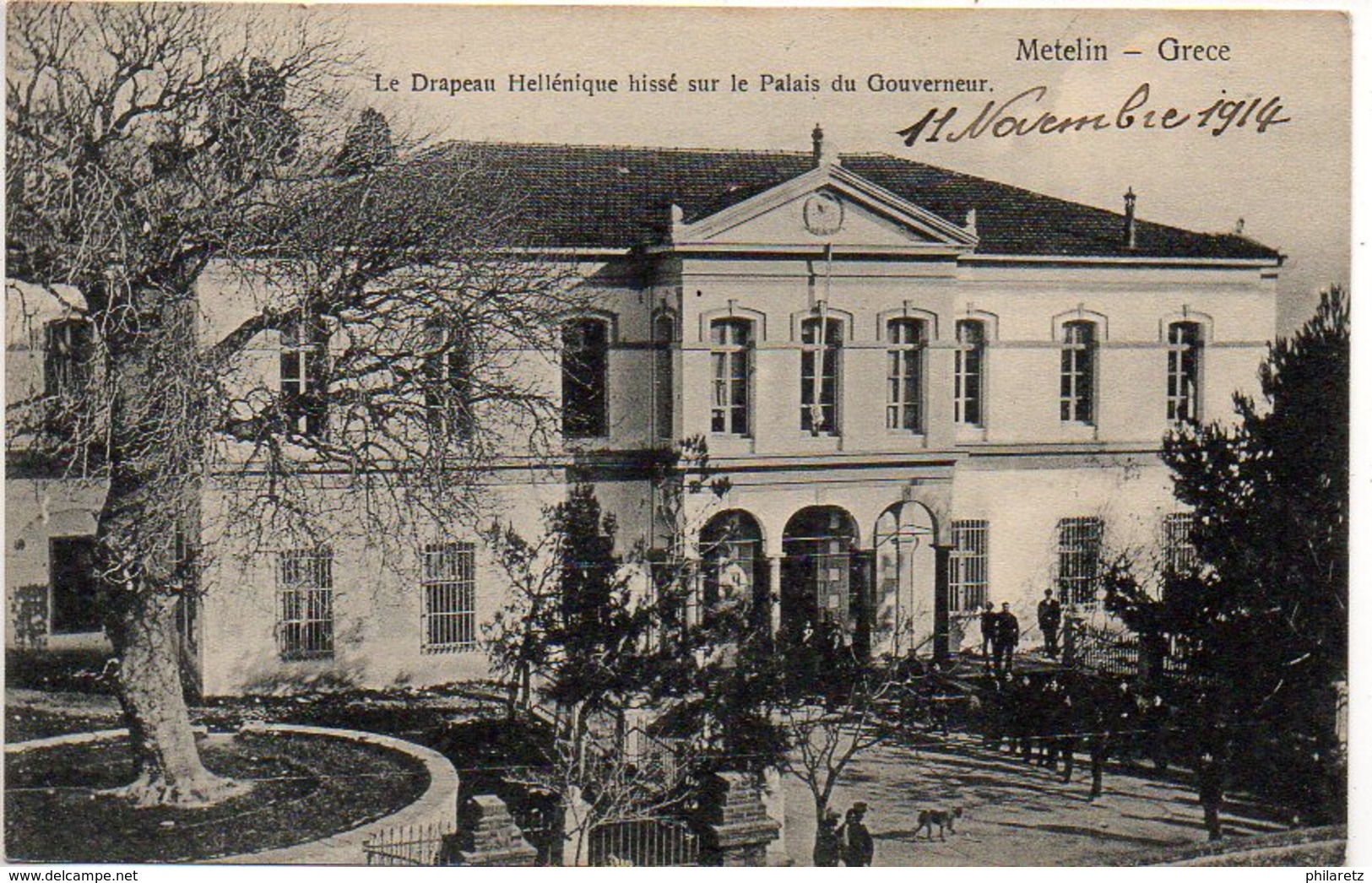 Metelin : Le Drapeau Hellénique Hissé Sur Le Palais Du Gouverneur - Griechenland