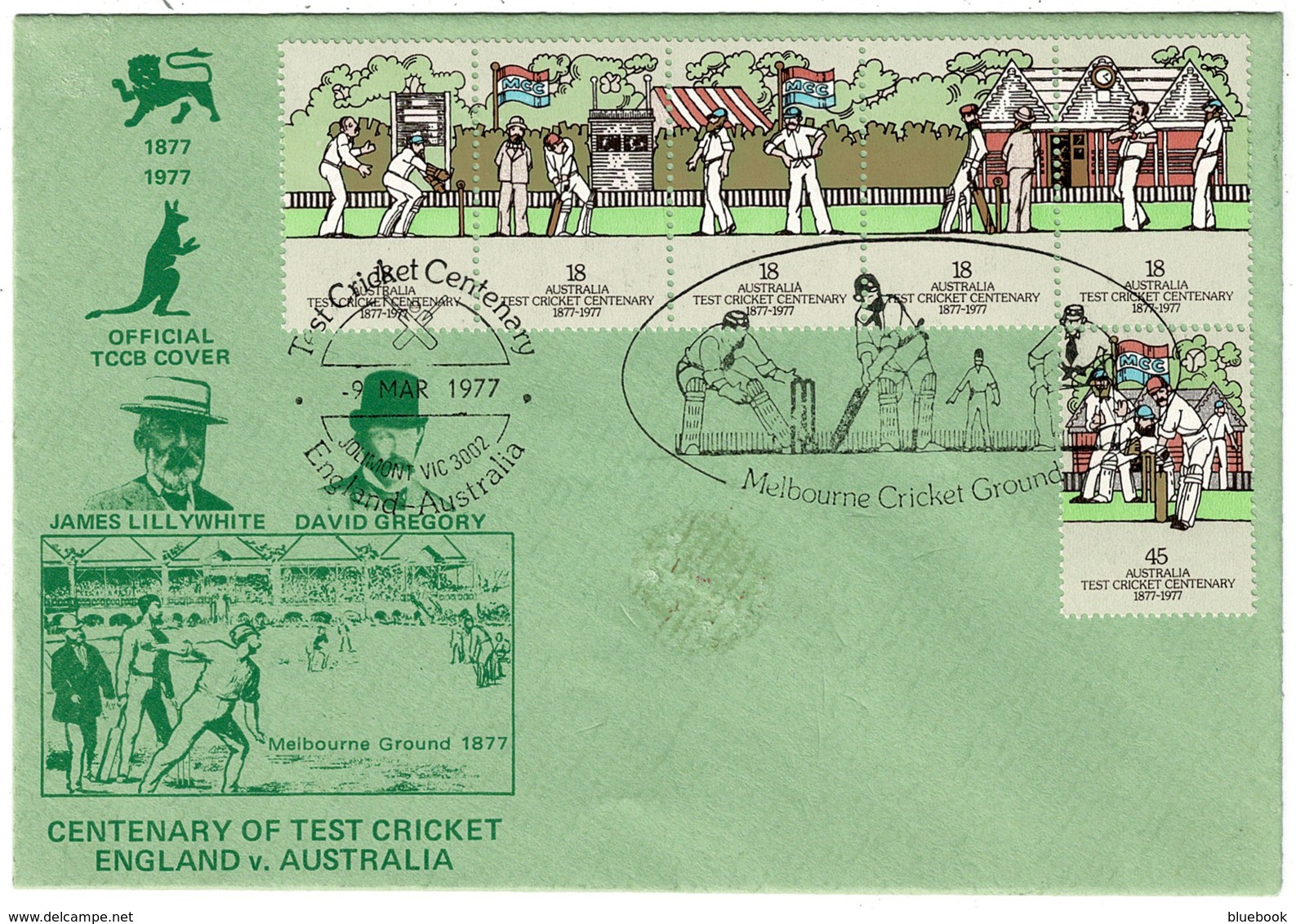 Ref 1229 - 1977 Australia TCCB Official FDC Cover - Melbourne Cricket Ground - Centenary - Covers & Documents