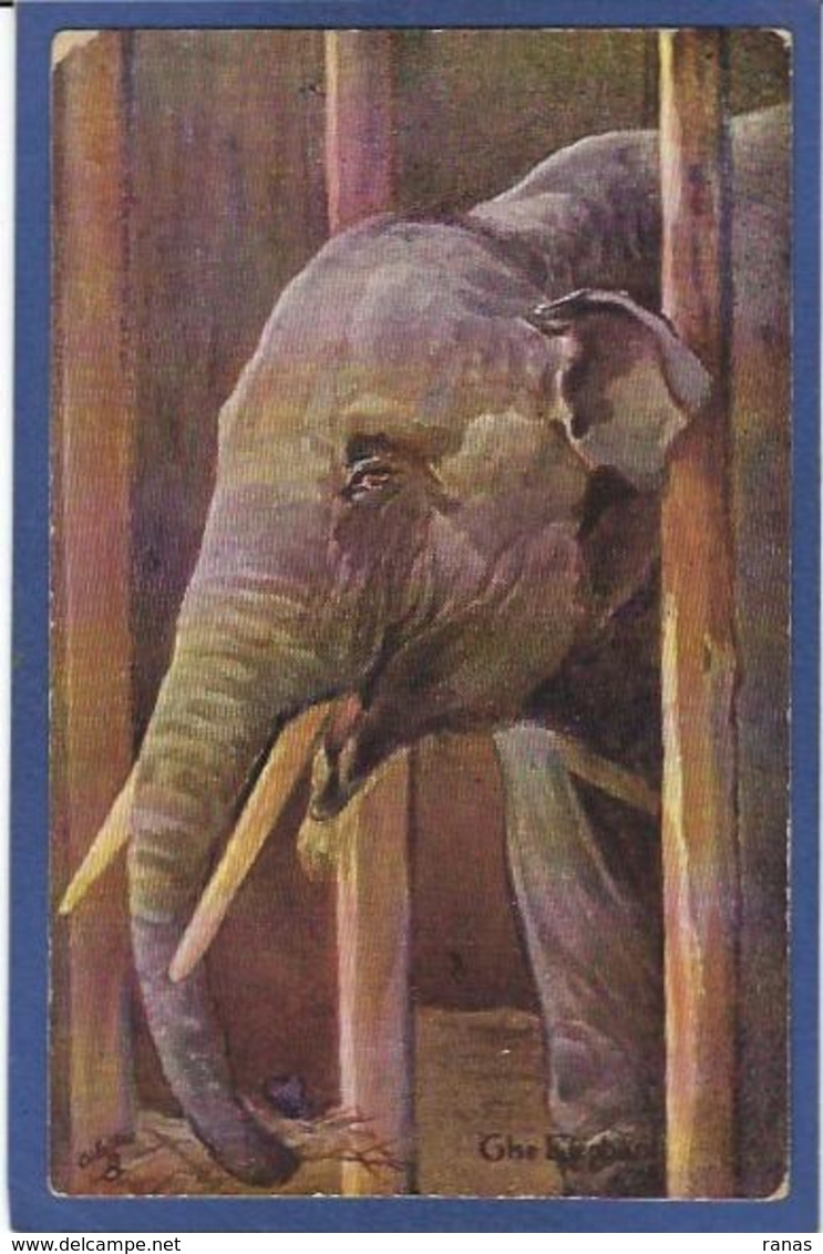 CPA éléphant Oilette écrite - Elefanten