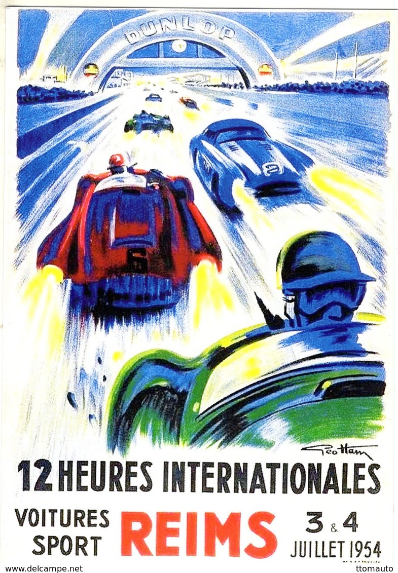 12 Heures Internationales - Voitures Sport à Reims  -  1954    -  Publicité  -  CPR - Le Mans