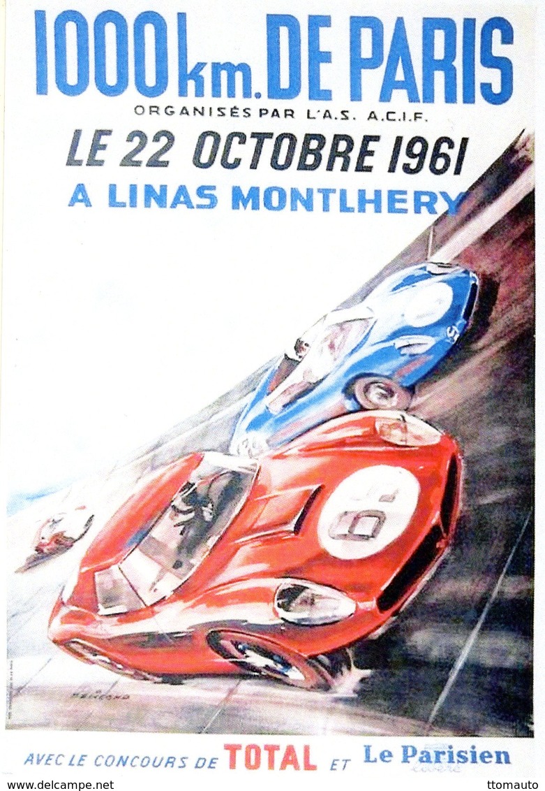 1000km. De Paris 1961  à Linas Montlhéry   -  Publicité  -  CPR - Le Mans