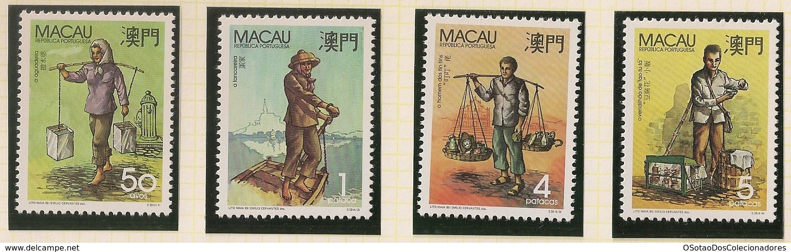 Macau Portugal China Chine 1989 - Profissões Tipicas - Traditional Occupations - Set Complete - MNH/Neuf - Neufs