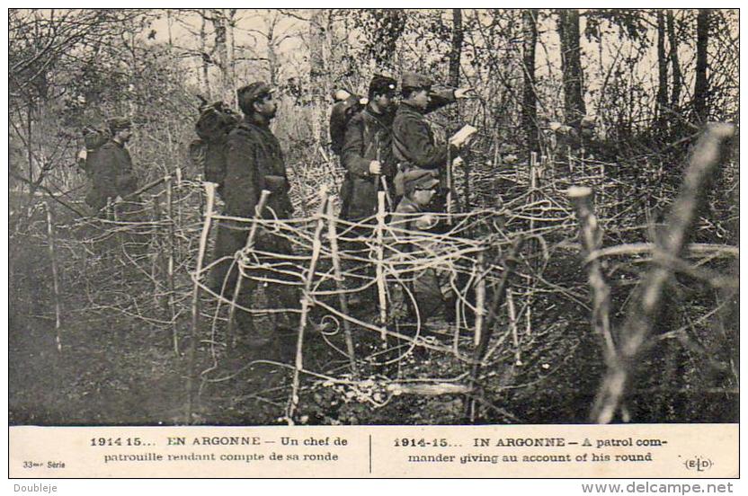 GUERRE 1914- 1918 WW1  EN ARGONNE  Un Chef De Patrouille Rendant Compte De Sa Ronde ... - Guerre 1914-18