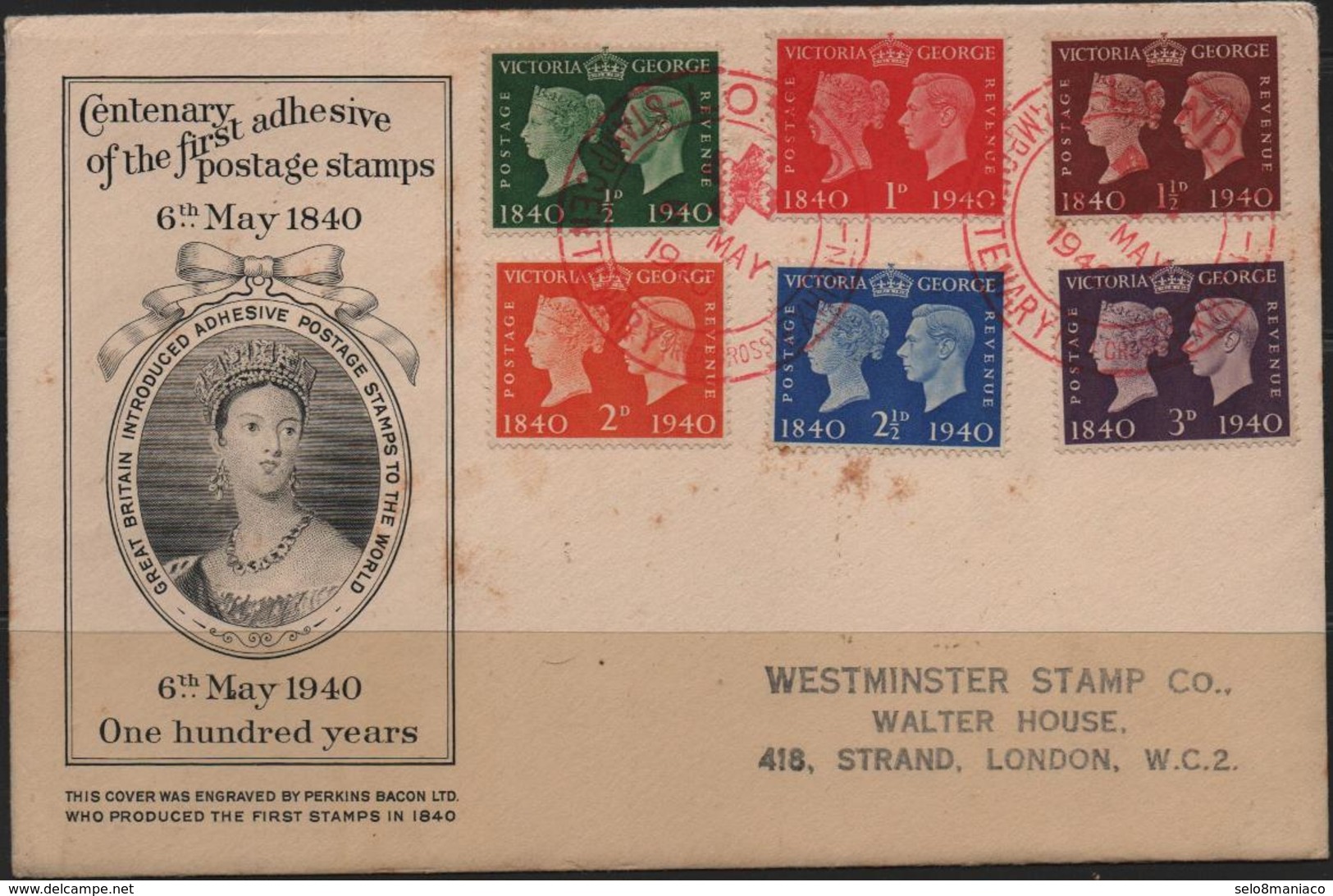 C3392-UK-Stamp Centenary FDC And Red Cross Exhibition  Cachet-1940 - ....-1951 Pre Elizabeth II