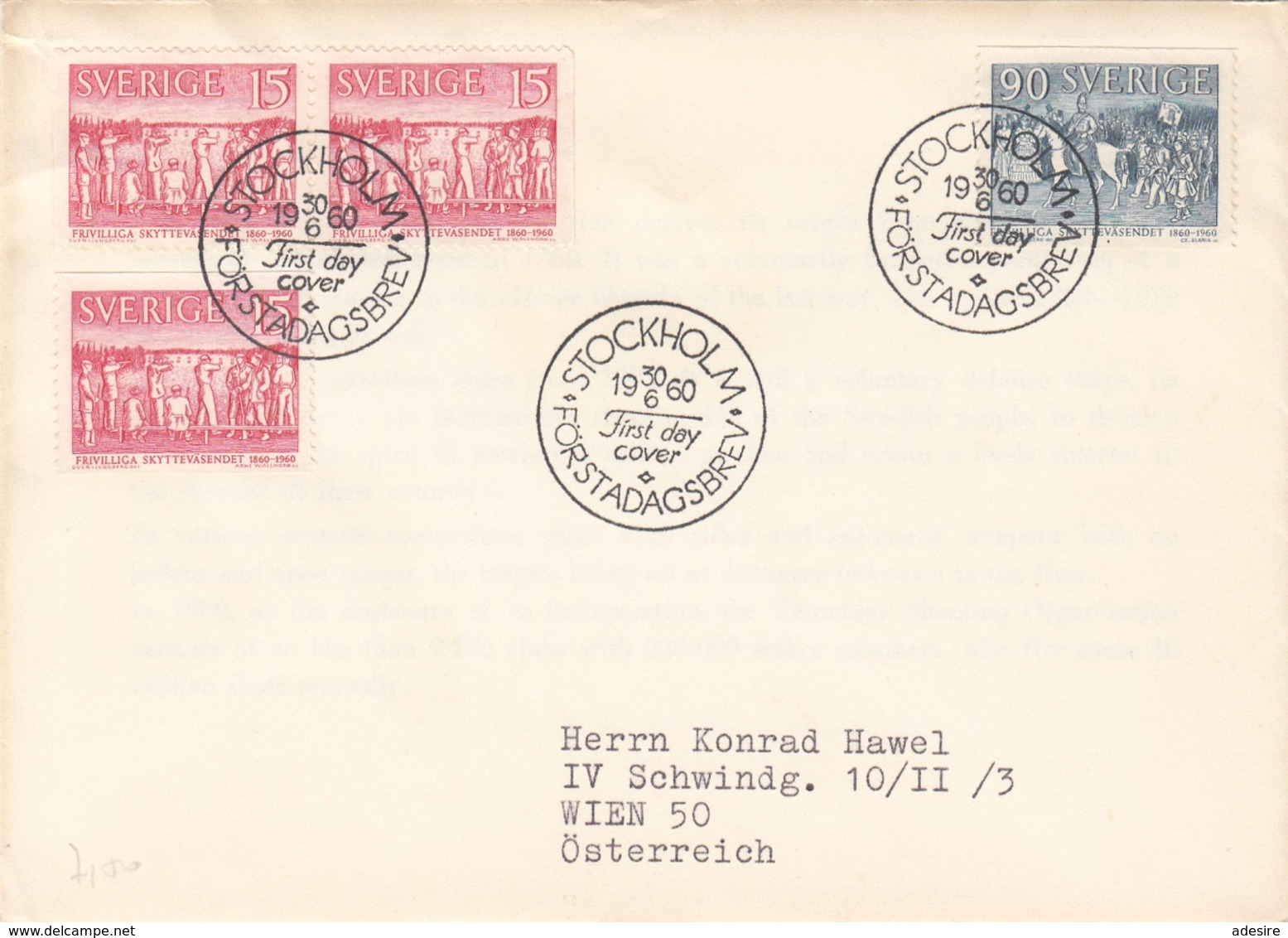 SCHWEDEN 1960 - 4 Fach Frankierung Auf Brief Gel. Stockholm - Wien - Briefe U. Dokumente