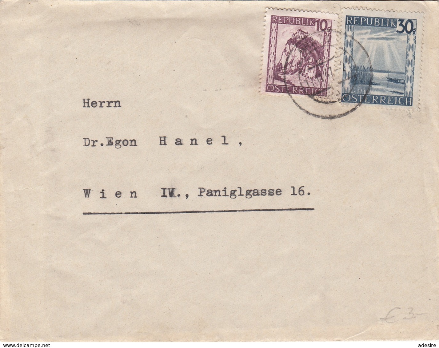 ÖSTERREICH 1947 - 10 + 30 Gro Auf Brief (mit Inhalt), Gel.v. Graz > Wien IV - Briefe U. Dokumente